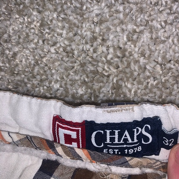 Chaps Brown, Blue & Orange Plaid Dress shorts W32 - Picture 8 of 12